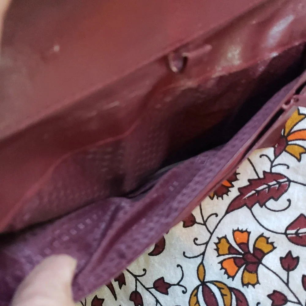 VTG Burgundy Genuine Eel Skin Long Clutch Wallet Soft Lux (BIN 005)